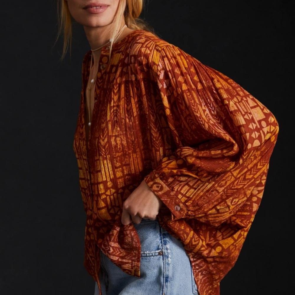 Pilcro Anthropologie women’s The Sidney Batwing Blouse in size XS boho romantic